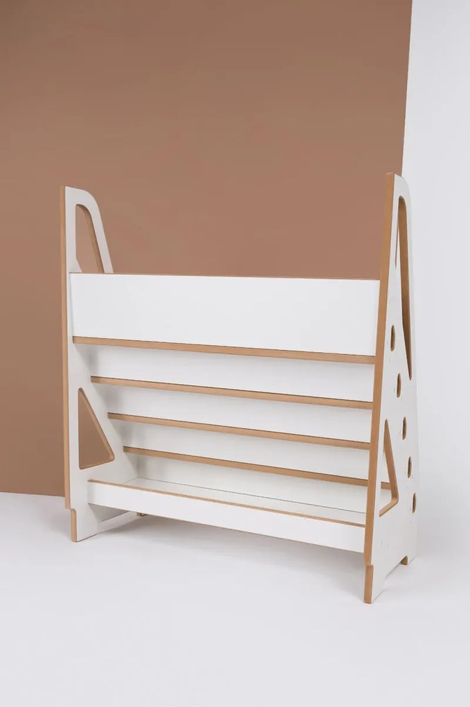 Otvorená montessori knižnica pre deti od 1 roka (biela), 83 x 90 cm