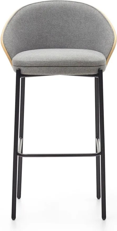 Sivá/v prírodnej farbe barová stolička (výška sedadla 77 cm) Eamy – Kave Home
