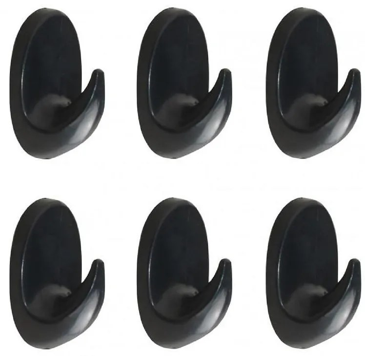 Háčik plastový čierna PG.WHI 6 OVL-BLK