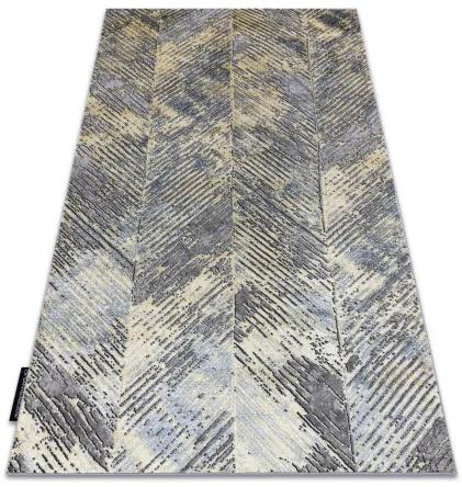 Moderný koberec DE LUXE 2087 Rybia kosť vintage - Štrukturálny zlato / sivá Veľkosť: 120x170 cm