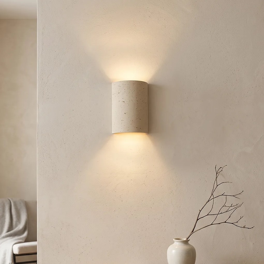 Nástenná lampa Japandi béžová 2-svetelná - Travi