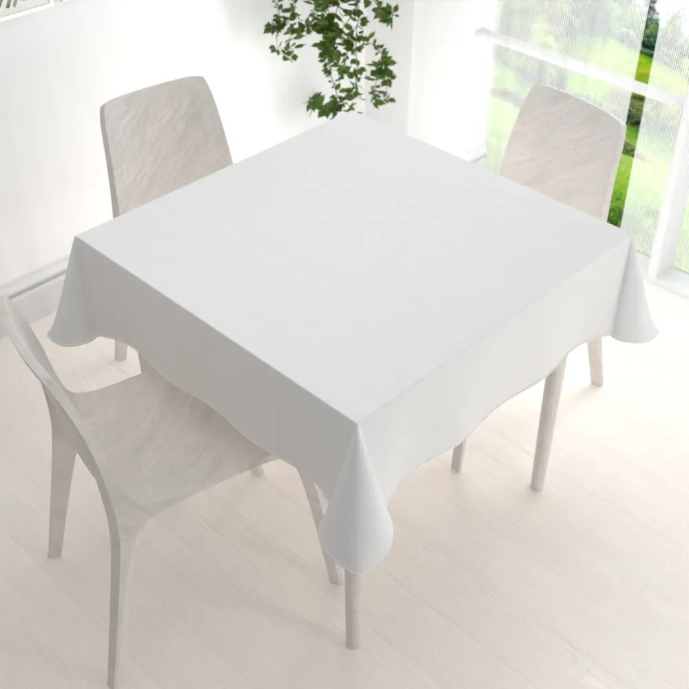 Biante Veľký štvorcový bavlnený keprový obrus KEP-001 Biely 220x220 cm