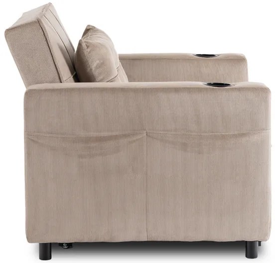 Kreslo JEREMY bežové, z manšestru