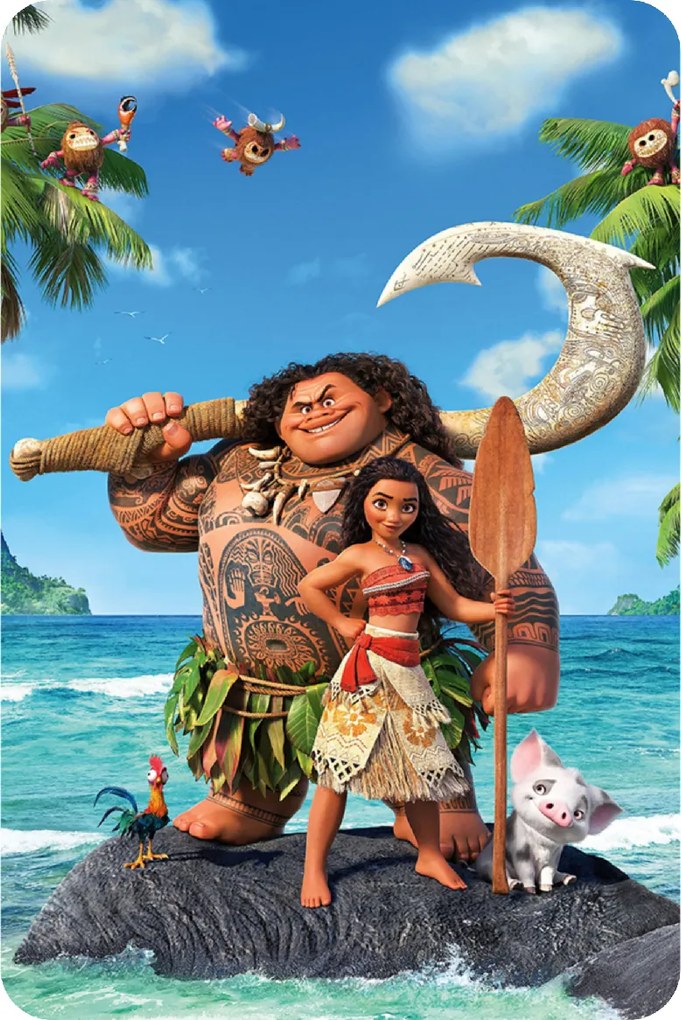 60x90cm Vaiana 2 - textilná nálepka na stenu