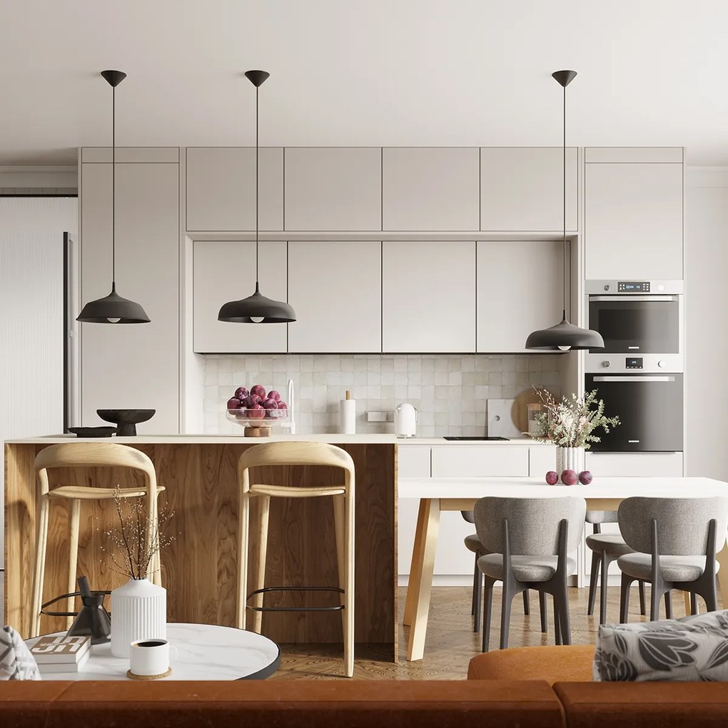 Závesné svietidlo Frika, 1x čierne kovové tienidlo