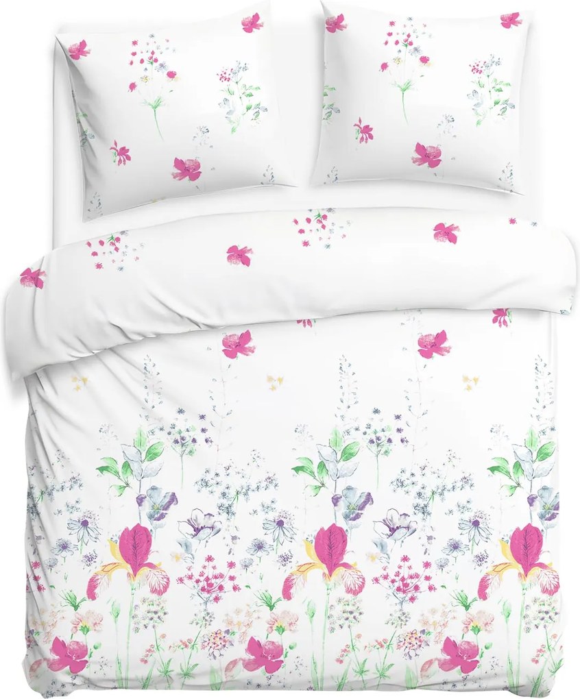 BAVLNENÉ OBLIEČKY COTTONLOVE 160X200 CM, 2KS 70X80 CM KVETY