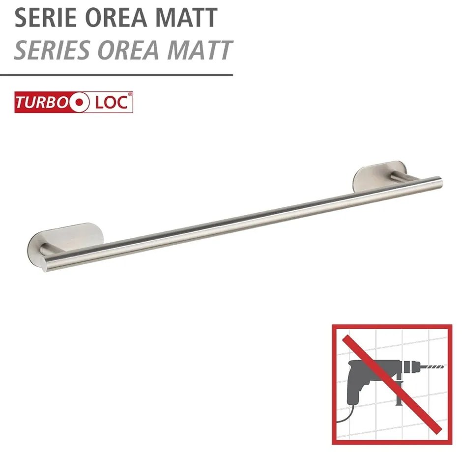 Samodržiaci držiak na uteráky z nehrdzavejúcej ocele v matne striebornej farbe Orea Uno – Wenko