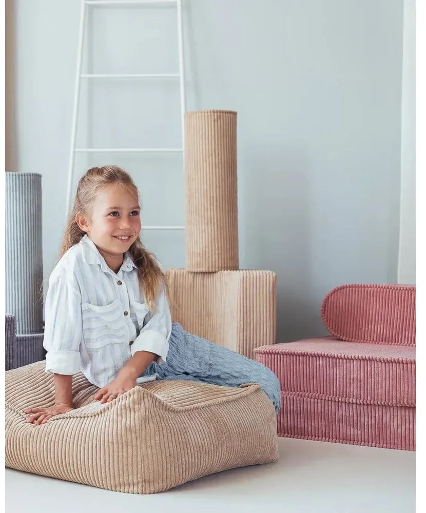 Svetlohnedý menčestrový detský pohovkový vankúš Roll – Wigiwama