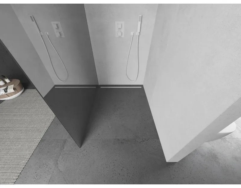 Mexen Kioto, Walk-In sprchová zástena 70 x 200 cm, lustro 8 mm, biely profil, 800-070-101-20-50