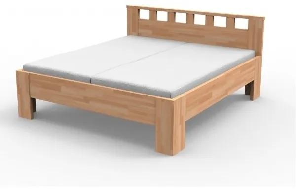 TEXPOL Manželská masívna posteľ LUCIA - 200 x 160 cm, Materiál: BUK morenie mahagón