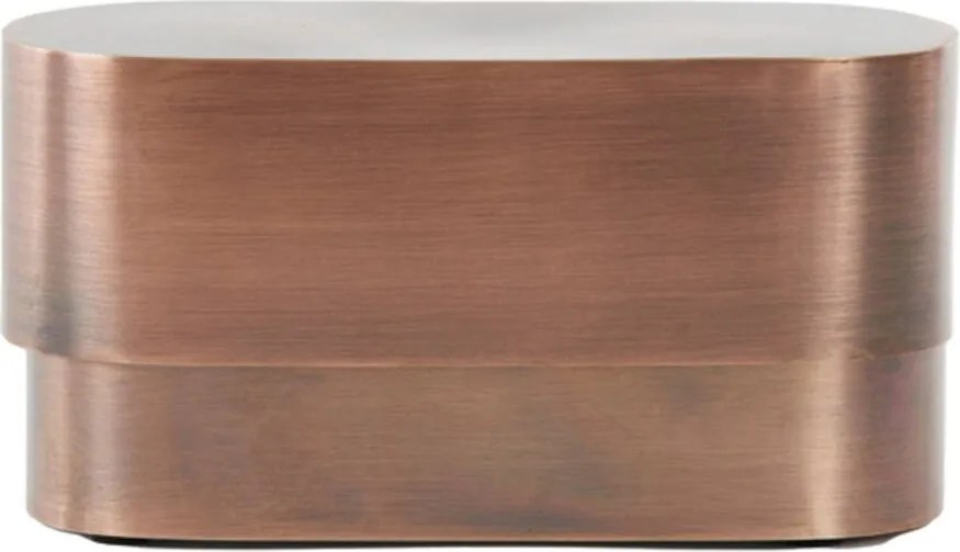 Medený antik kovový oválny úložný box Samuel - 20*9*10 cm
