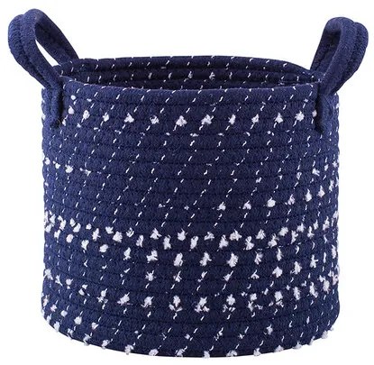 Altom Bavlnený okrúhly košík Dark blue, 22 x 18 cm, pr. 22 cm