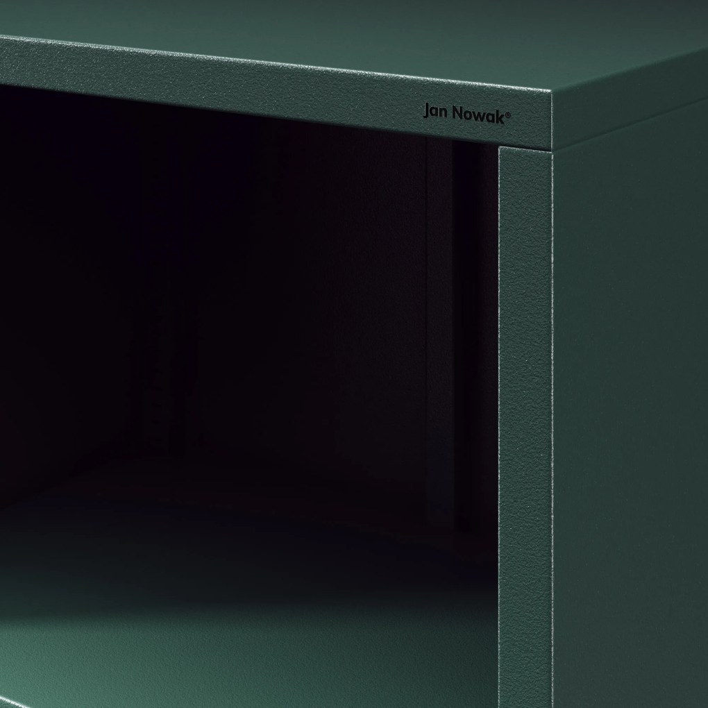 Knižnica do obývačky MARIO, 500 x 1800 x 350 mm, Modern: fľaškovo zelená farba