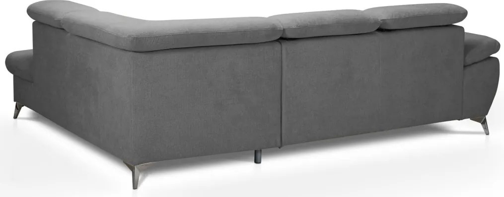 Rohová sedacia súprava Gisele, stredne šedá látka, pravý roh