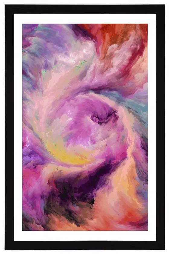 Plagát s paspartou farebná špirála - 30x45 white