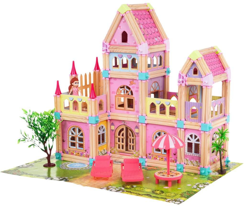 RAMIZ Drevený domček – ružový