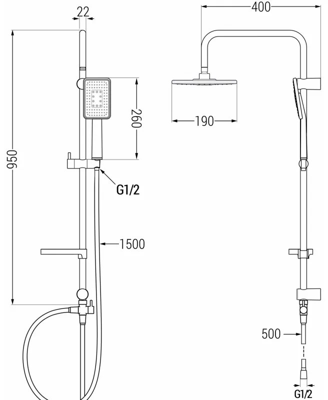 Mexen sprchový set X54 s hornou hlavicou 30x19 cm, čierna, 798545491-71