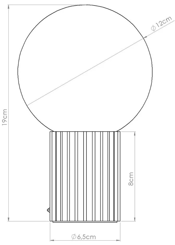 Taupe stolová lampa so skleneným tienidlom (výška 19 cm) Orbital – Sollux