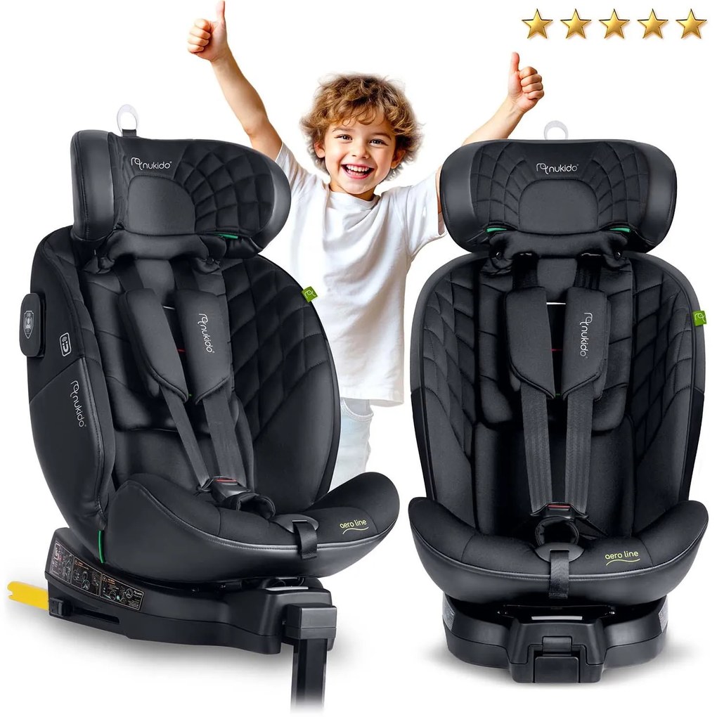 Autosedačka ISOFIX, 0-36kg, čierna | Nukido Prestige