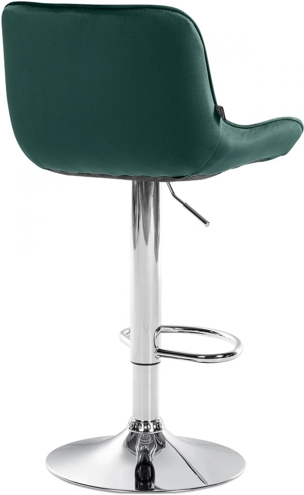 Design-Shop 2x Barová stolička Vonore - zamat, chróm rám - Zelená