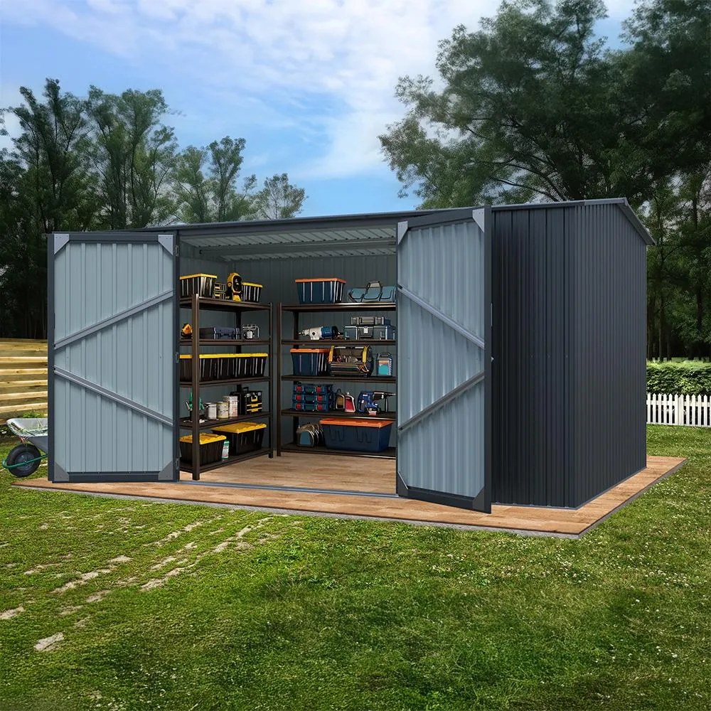 Záhradný domček na náradie, krídlové dvere Avenberg HUNTER G1 4.1 x 2.6 m ANTRACIT