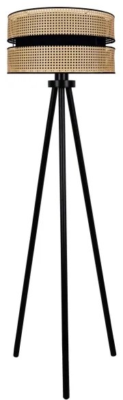 Duolla - Stojacia lampa DUO 1xE27/15W/230V pr. 40 cm ratan/čierna