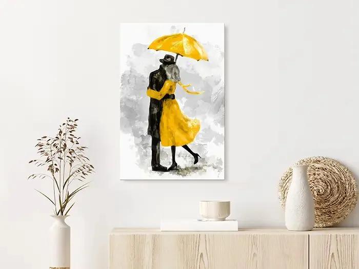 Obraz - Under Yellow Umbrella (1 Part) Vertical Veľkosť: 40x60, Verzia: Na talianskom plátne