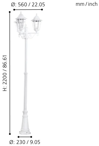 Eglo 93454 Vonkajšia lampa NAVEDO E27/3X60W/230V
