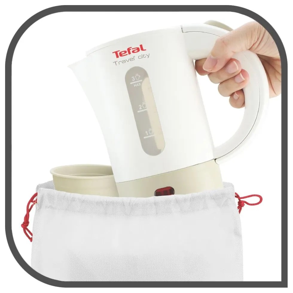 Biela rýchlovarná kanvica 500 ml Travel'City KO120130 – Tefal