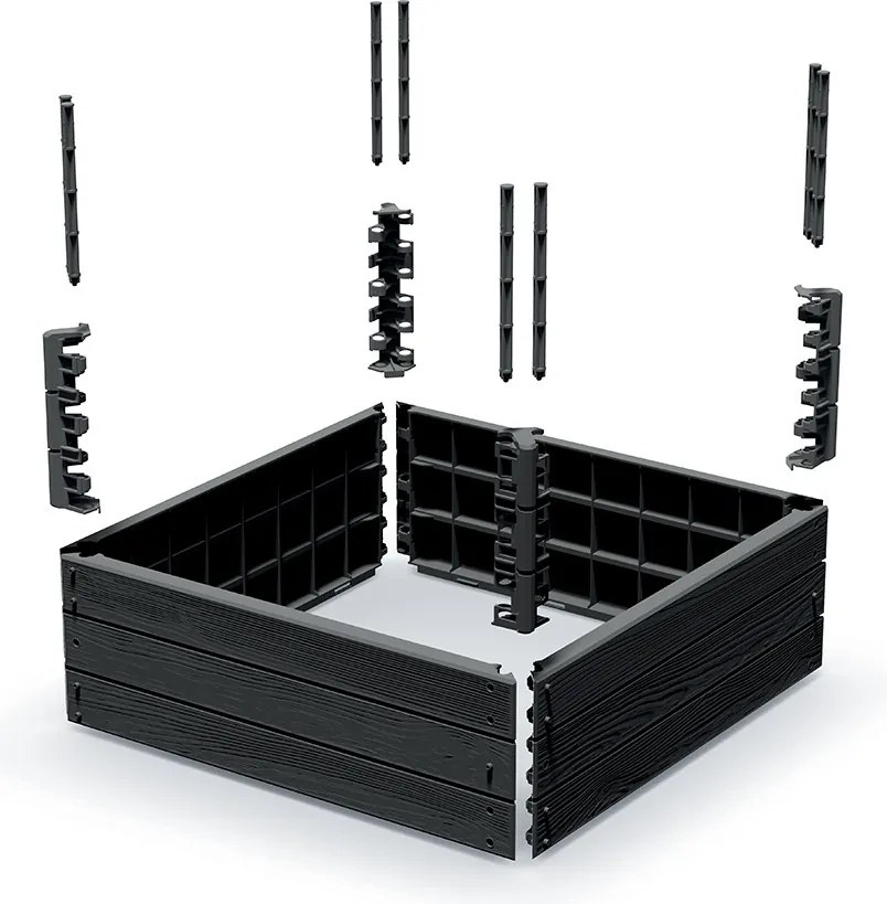 Vyvýšený záhon BASE WOODY 75,6 cm antracit