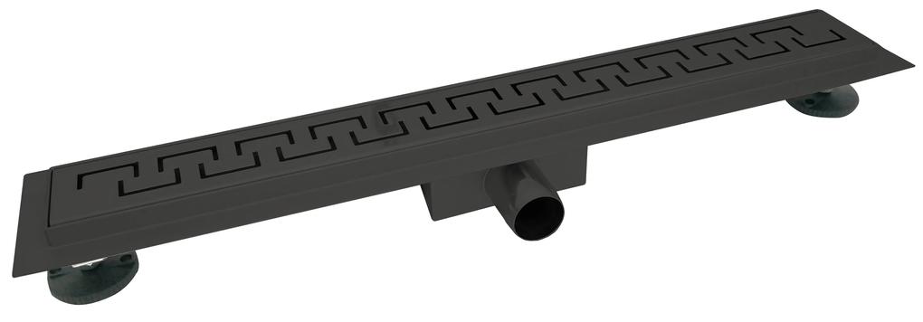 EURO Sprchový podlahový žľab čierny 50 cm - GREEK M5003B