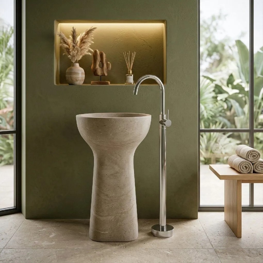 Rea Lungo, voľne stojaca umývadlová batéria, chrómová, REA-B4306