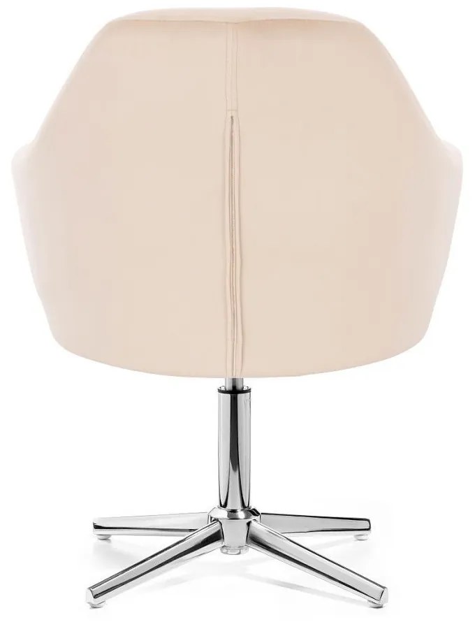 LuxuryForm DESIGN Kreslo ROMA VELUR na striebornom kríži - krémové