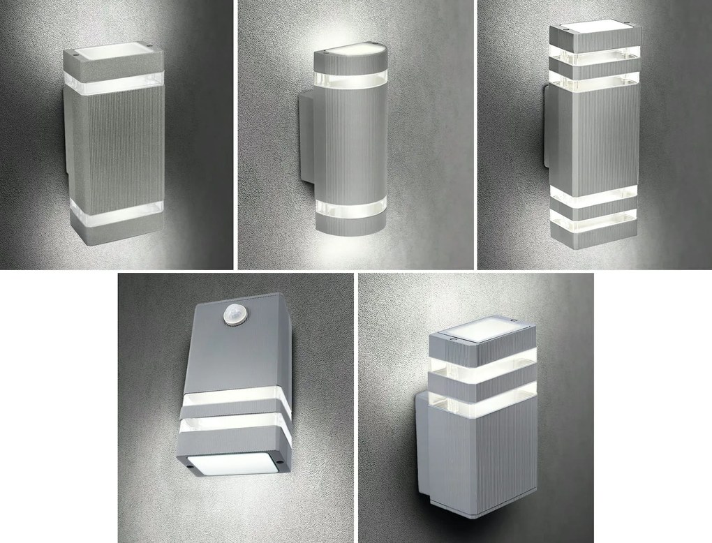 BERGE LED vonkajšie svietidlo HANA strieborné - 2 x GU10 - 230V
