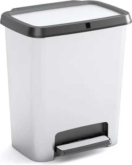 Curver Odpadkový kôš Compatta Style Steel rec. 12+12L, strieborný