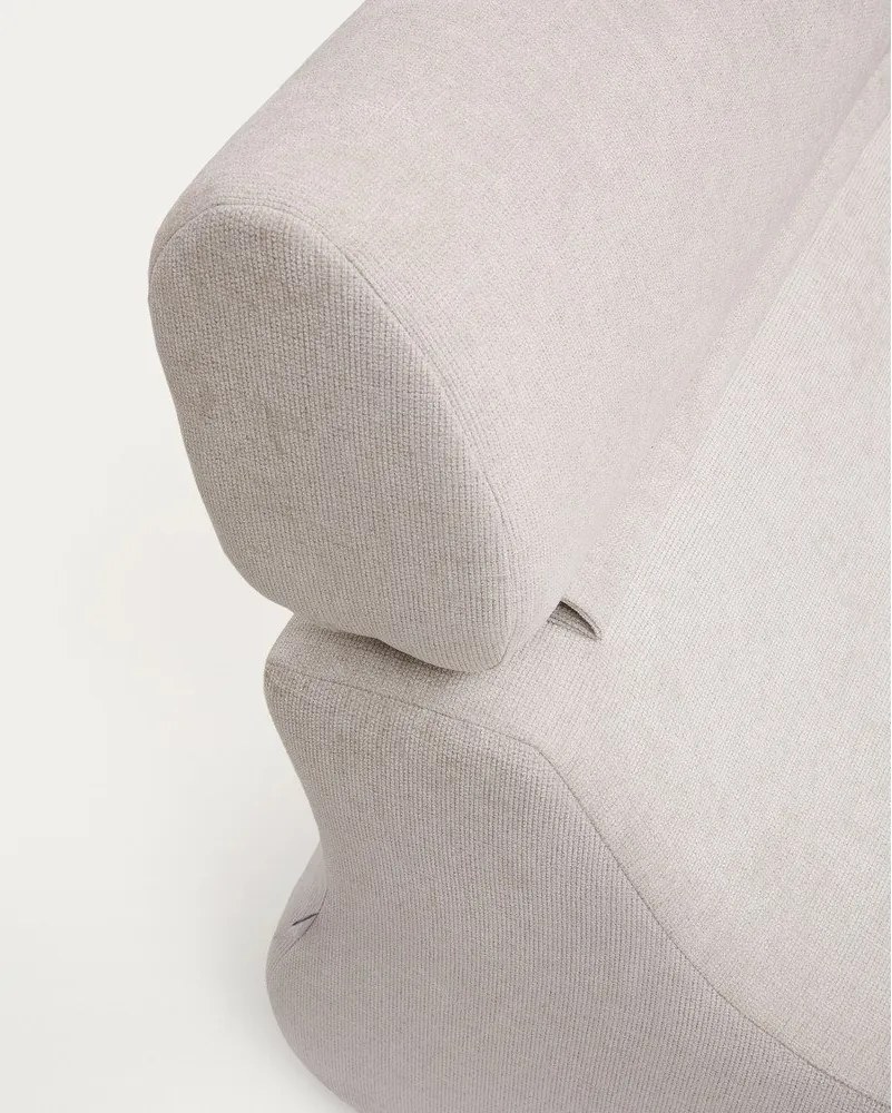 Biele/svetloružové ženilkové kreslo Club – Kave Home