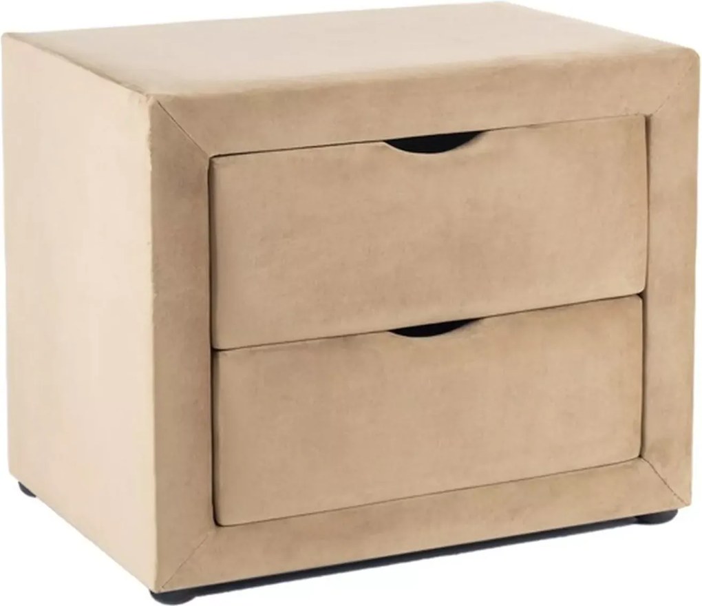 SI ET-002 Sametová nočná skrinka béžová