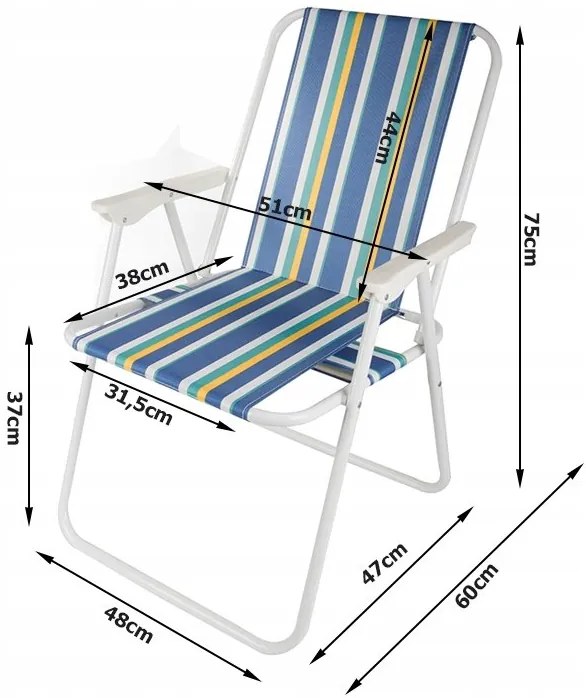 Verk 14414 Turistické skladacie kreslo modro-žlté