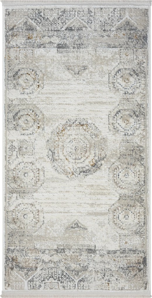 My Flair, Kusový koberec My Kazak creme, 80x150, šedá, chodba / predsieň