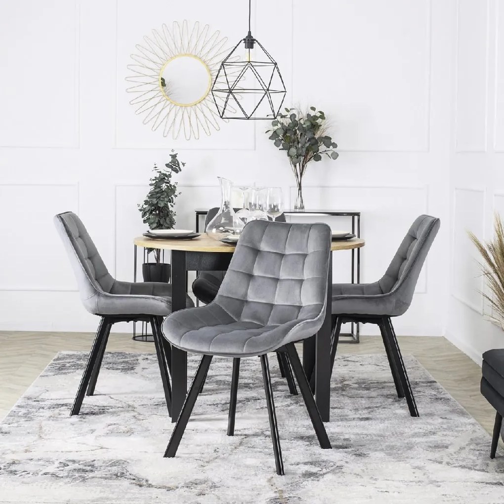 PROXIMA.store - Čalúnená jedálenska stolička RICK FARBA: ružová, MATERIÁL: zamat