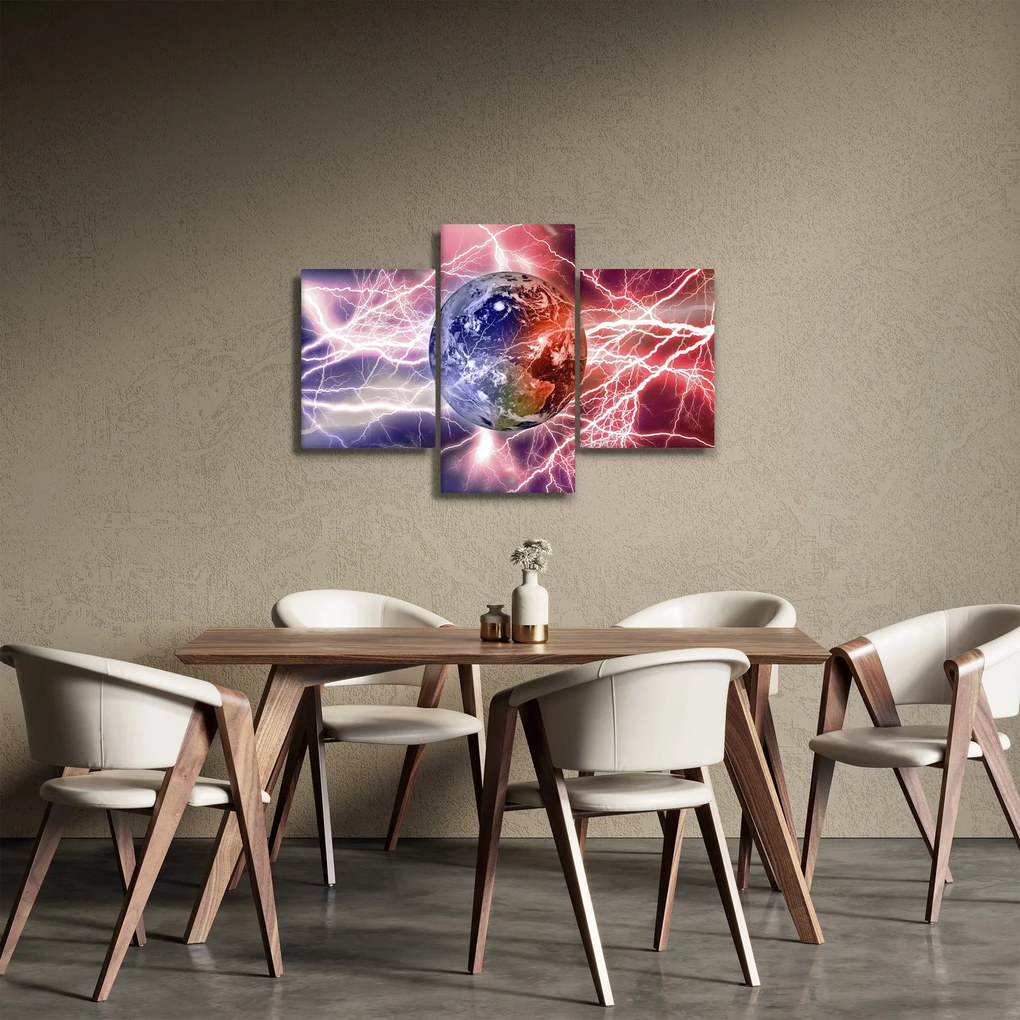 Obraz - Zemeguľa pod prúdom (90x60 cm)