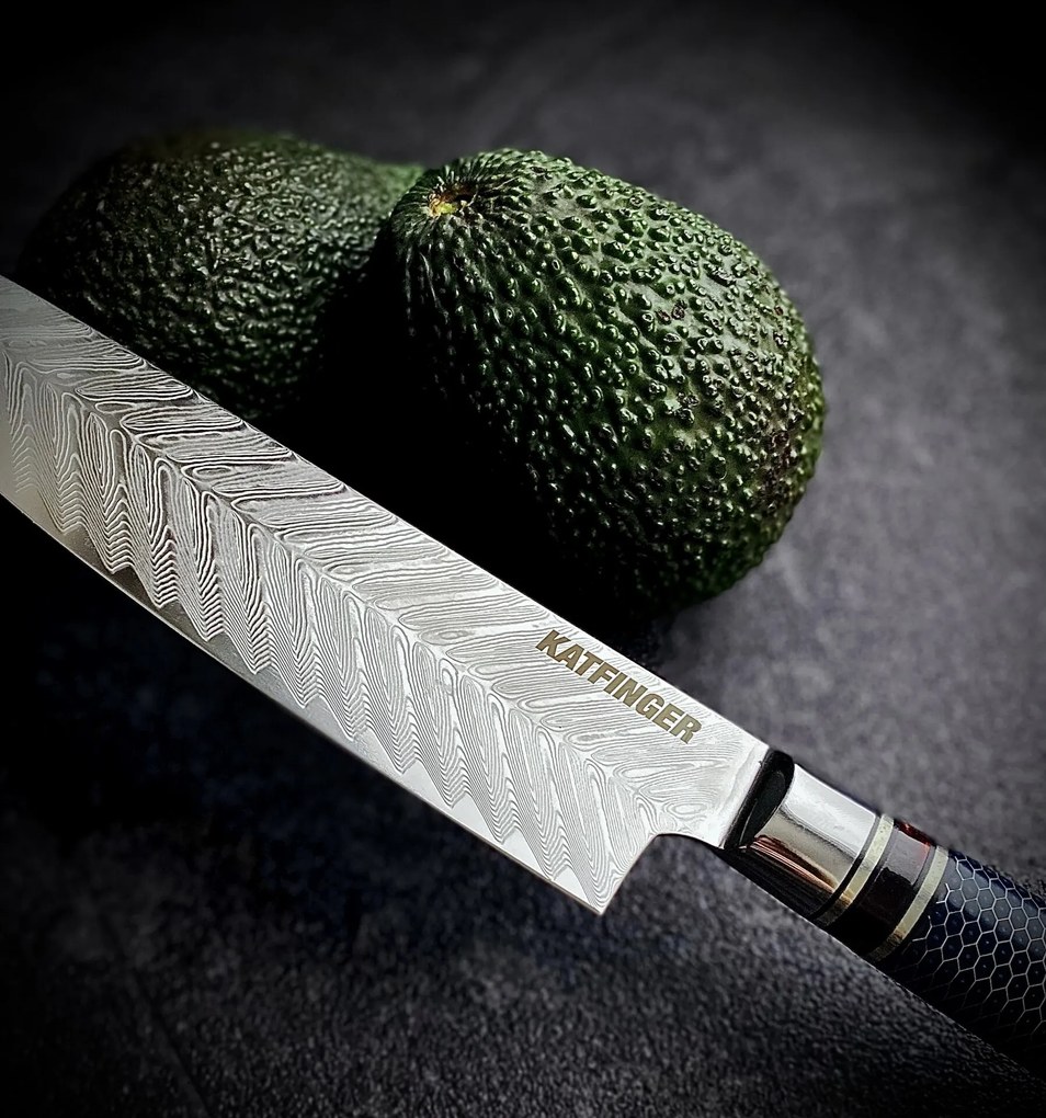 KATFINGER | Damaškový nůž šéfkuchaře 19 cm | Resin | KF301