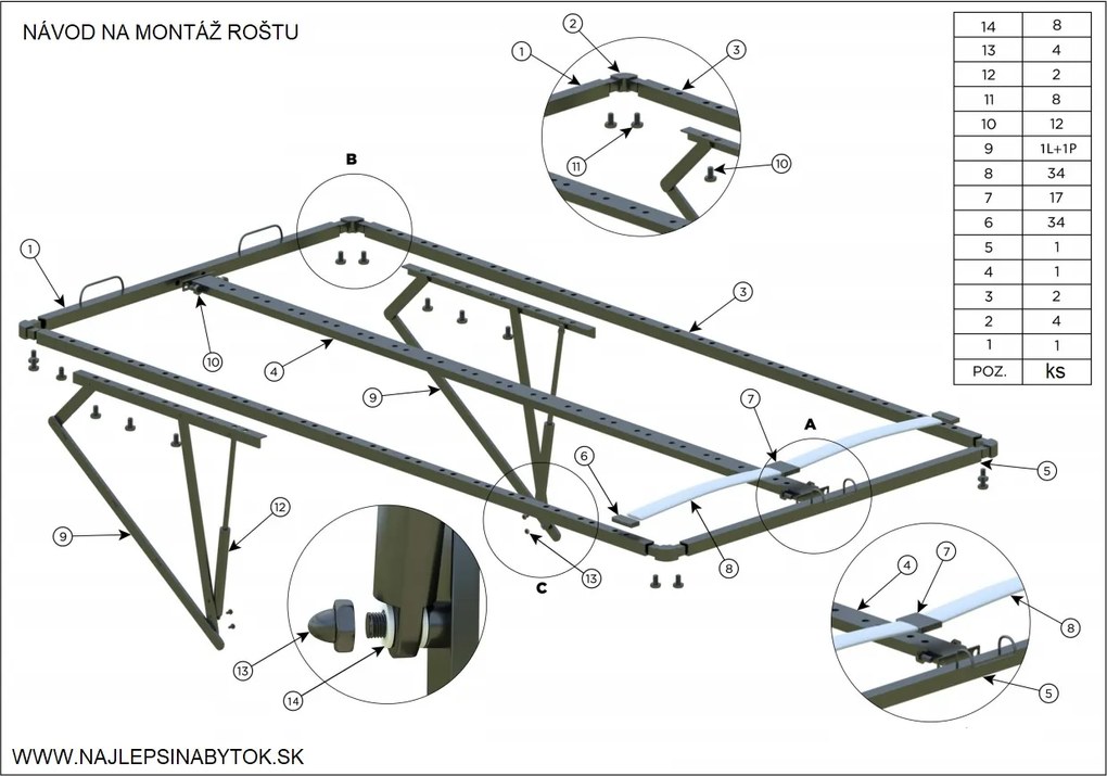 LUISI 180X200 ČALÚNENÁ MANŽELSKÁ POSTEĽ LOSOSOVÁ LÁTKA S ÚLOŽNÝM PRIESTOROM