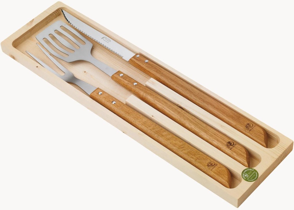 Súprava na grilovanie v borovicovej škatuli Oak, 3 ks