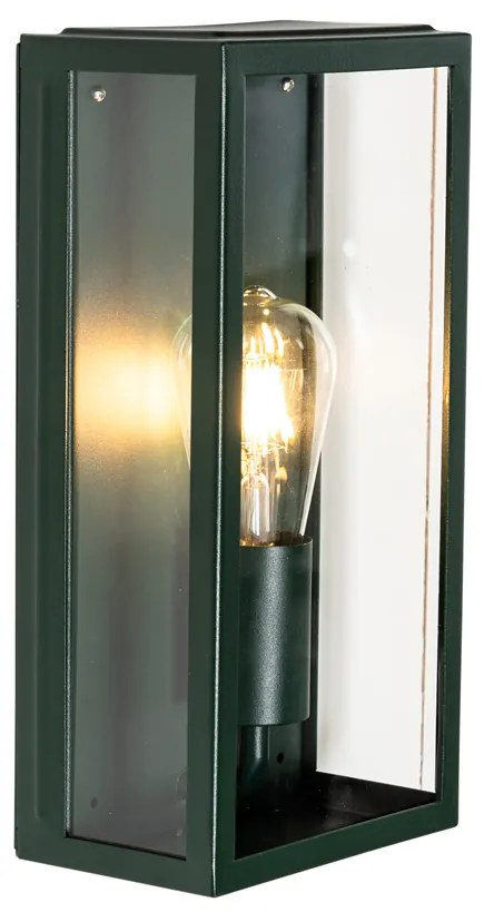 Priemyselná vonkajšia nástenná lampa tmavozelená so sklom IP44 - Rotterdam