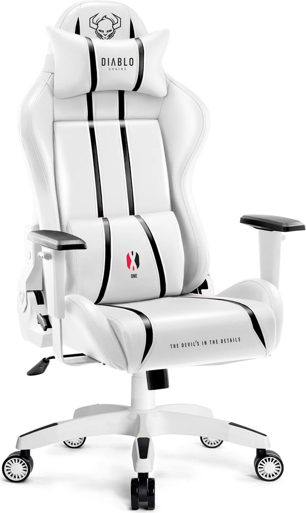 Herné kreslo Diablo X-One 2.0 Normal Size, bielo-čierne