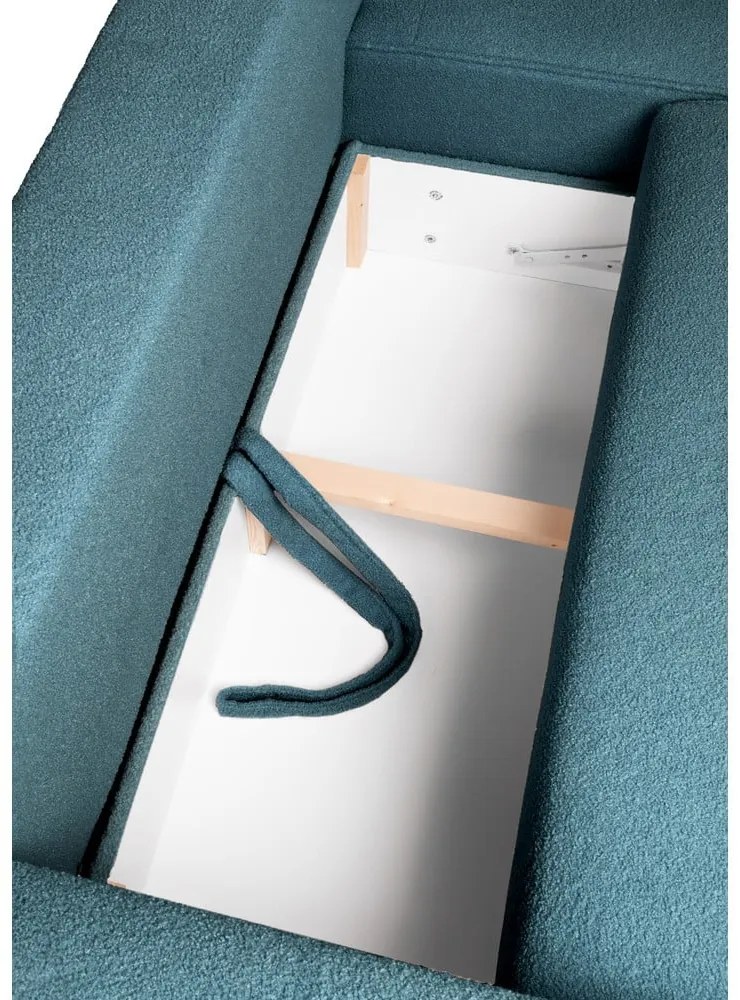 Modrá rozkladacia rohová pohovka z textílie buklé (pravý roh) Quinoa – Bonami Selection