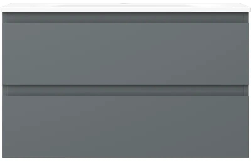Mexen Orio, kúpeľňová skrinka 80 cm s umývadlom Vela, 2 zásuvky, grafitová matná/biela matná, 91A10-08047-2-BFF66-W23M01