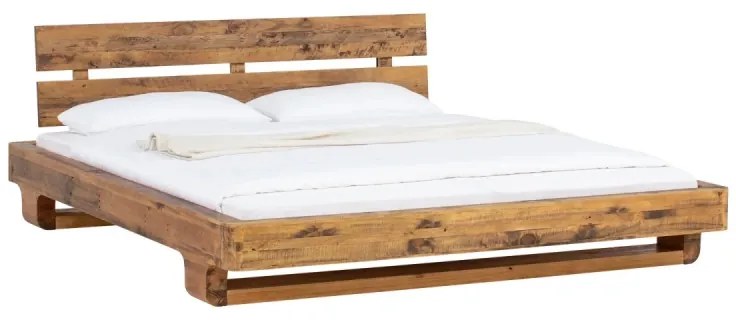 furniture-nabytek.cz - Masívna posteľ Madras z recyklovanej borovice, lakovaná, hnedá – 140×200 cm