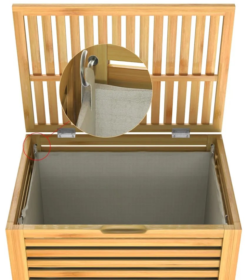 Bambusový kôš na bielizeň ISLA, 62L, prírodná hnedá Casaria